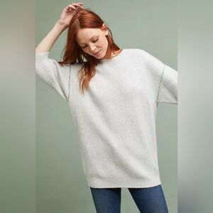 Anthropologie Moth Grey Wool Alpaca Blend Dempsey Pullover Knit Sweater Small